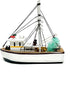68698 6.25 Inch Chesapeake Bay Wood Shrimp Fishing Boat Nautical Decor