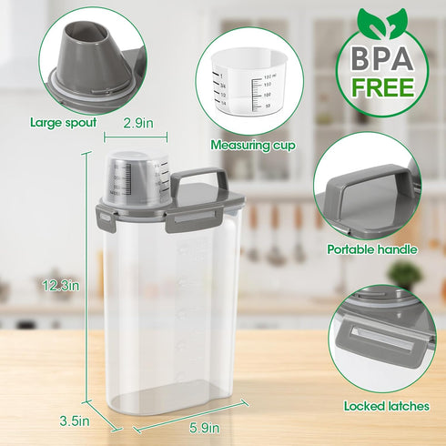 2 Pack 5 Lbs, TBMax Rice Container Cereal Storage Container Kitchen Pantry Dry Food Storage Holder with Easy-Pouring