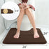 Yimobra Memory Foam Toilet Bath Mat U-Shaped, Soft, Non-Slip, Machine Washable, 24 X 24 Inches, Brown