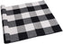 SEEKSEE Cotton Buffalo Plaid Rug, 2'x3' Black and White Checked Washable Doormat