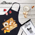 Kids Adjustable Bib Apron and Chef Hat Set, 2 Pockets, Cute Black Kitchen Apron for Boys Girls Cooking (2-5 Year)