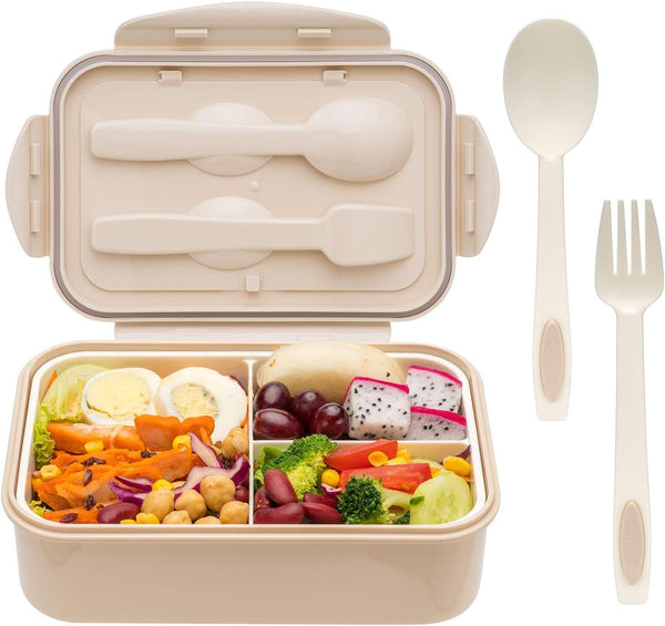 LOVINA Bento Box for Adults and Kids - 1400ML Portable Meal Holder with Spoon & Fork, Leak-Proof, BPA-Free