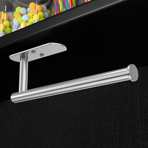VAEHOLD Under Cabinet Adhesive Paper Towel Holder - Wall Mounted Roll Holder for Kitchen Paper Towels, Silvery