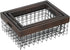 Set of 3 Metal Wire Baskets, Organizing Wood Top with Handles, Storage Organizer for Kitchen Cabinets, Pantry, Laundry