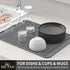 ME.FAN Silicone Dish Drying Mat for Kitchen Counter, Protection Pad for Sink, Refrigerator or Drawer, 16''×12'', Grey