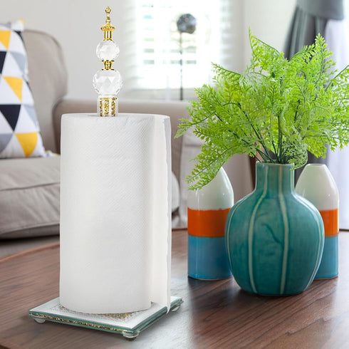 Countertop Countertop Paper Towel Holder Stand, Paper Towel Roll Dispenser Holders with Cube Base, Tissue Filled
