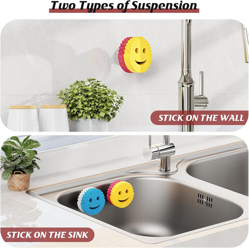 Kontoyo Sponge Holder for Kitchen Sink,Sink Caddy Organizer with Suction Cup Installation for Kitchen/Bathroom, Self