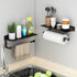 Danpoo Matte Black Wall Mount Paper Towel Holder with Shelf