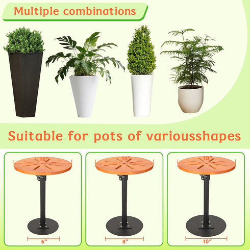 EXCELFU Outdoor,12-21 6" 10" Top-1pack Adjustable Plant Risers for Inside Pots,Planter Inserts for Large Pots and Tall