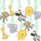 Konsait Jungle Animal Hanging Swirl Decoration, 30 Pack Safari Theme Zoo Swirls for Birthday Party Decor