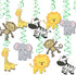 Konsait Jungle Animal Hanging Swirl Decoration, 30 Pack Safari Theme Zoo Swirls for Birthday Party Decor