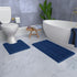 Bathroom Rugs Sets 2 Piece, Luxury Chenille Bath Mat Set, Soft Plush Anti-Slip Rug + U-Shaped Toilet Mat, Blue
