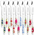 14 Pcs Dessert Forks and Spoons Set, Stainless Steel Cutlery with Porcelain Handles for Cake, Tea, Pastry, Dessert,