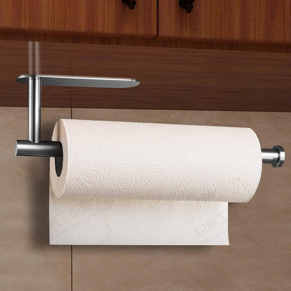 Paper Towel Holders, Self-Adhesive Under Cabinet Mount, Stainless Steel, for Kitchen, Pantry, Sink, Bathroom, Silver