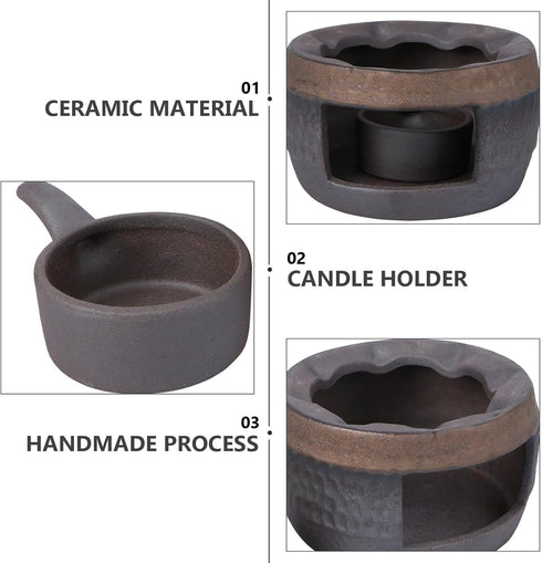 Hemoton Ceramic Tea Warmer, Teapot Warmer Candle Stand for Heating Tea