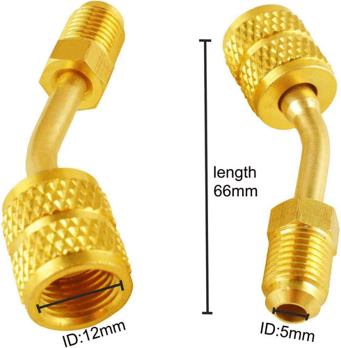 Wadoy R410a Adapter for Mini Split HVAC System, 5/16" Female Quick Couplers x 1/4" Male Flare