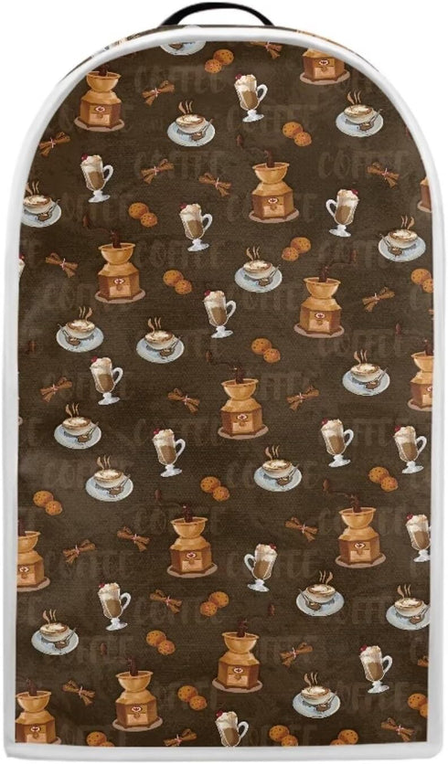 Blender Cover Dust Cover with Coffee Pattern, Small Kitchen Appliance Covers, Anti-Fingerprint Food Processor Cover