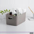 Superio Ribbed Collection - Medium Taupe Decorative Plastic Open Home Storage Bins Organizer Baskets (2 Pack) for