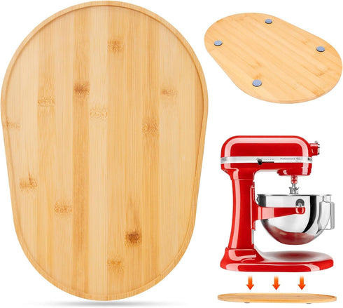 Mixer Sliding Slider for KitchenAid Bowl Lift Mixer, Bamboo Storage Mover, Sliding Caddy for 5-8 Qt Stand Mixer