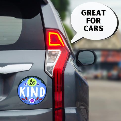 Be Kind Magnet Bundle, Floral Inspirational Decals in Blue, Pink, and Purple for Refrigerators, Cars, and Lockers