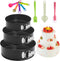 Springform Cake Pan Set of 3, Round Leakproof Nonstick Cheesecake Pans with Removable Bottom, Stainless Steel