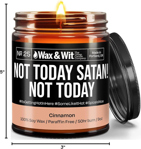 Wax & Wit Funny Soy Candle Gift for Women, Humorous Aromatherapy Soy Wax Candle, Cinnamon - 9oz
