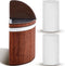 Gueevin Corner Laundry Hamper with Lid, 2 Removable Cloth Liners, Bamboo Corner Basket for Bedroom Bathroom Storage
