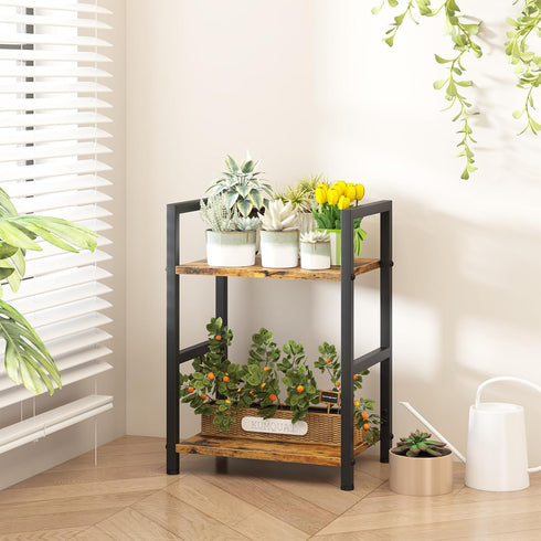Katrawu 2 Assembly(2 Small Bookshelf for Small Space, Tier Industrial Bookcase,Narrow Book Case Storage Organizer Book
