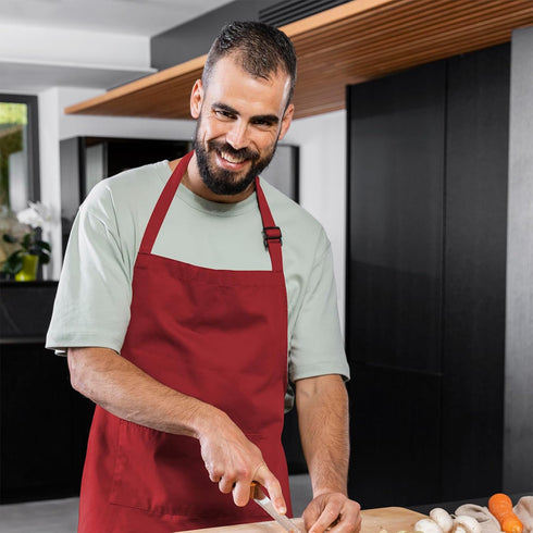 Avalon Kitchen 100% Premium Chef Apron - Waterdrop Resistant Polyester Adjustable Kitchen Aprons for Men Bulk Aprons