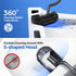 Set: 304 2 Pack HAMITOR Toilet Brush and Holder Stainless Steel Rustproof Toilet Scrubber with Under Rim Deep Cleaning