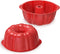 SILIVO 7 inch Silicone Buntz Cake Pans (2 Pack) - 6 Cup Nonstick Fluted Tube Pans for Baking Cake, Brownie, Monkey Bread
