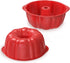SILIVO 7 inch Silicone Buntz Cake Pans (2 Pack) - 6 Cup Nonstick Fluted Tube Pans for Baking Cake, Brownie, Monkey Bread
