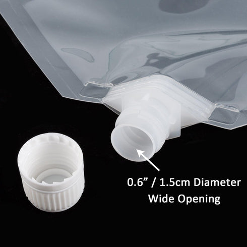 3 32oz, 3 16oz, Kichwit Plastic Liquor Pouches Drinking Flasks, Reusable Liquid Spout Bags, BPA Free, Collapsible