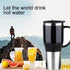 Hot Water Heater Mug for Car, 450ML Electric Kettle with Charger, Stainless Steel Heating Cup for Outdoor Use