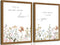 Wood Framed Wildflower Nursery Wall Art Set of 2, Boho Flower Botanical