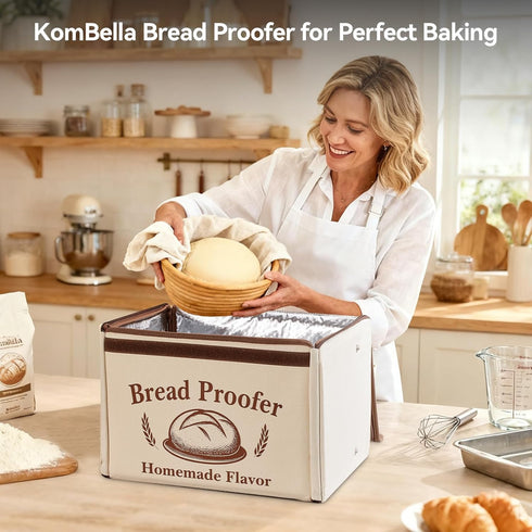 68-122F 48H 5-Layer Proofing Box - Foldable Proofing Bread Box with Temp Control & Timer, Bread Proofer for Sourdough