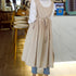 Premium Plus Size Adjustable Waistline Bib Apron, Soft Cotton Blend with Pockets (Cream Color)