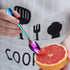 Rainbow Grapefruit Spoons 5 Pieces Set, 4 Stainless Steel Grapefruit Spoons and 1 Knife, Serrated Edges
