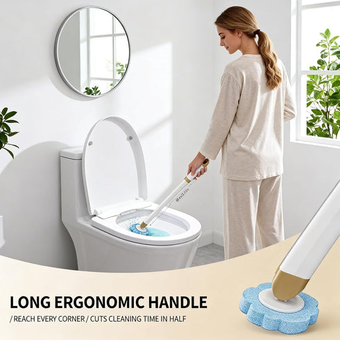KIRIKIT 48 (1 Wand+48 Disposable Toilet Brush with Refill Heads and Holder Includes Storage Caddy&Toilet Bowl Wand