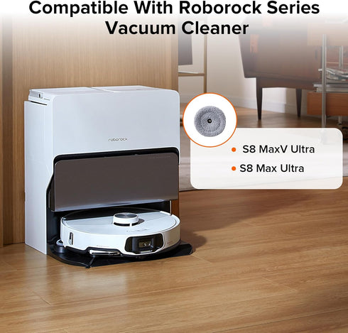 roborock 2 Pack Microfiber Mop Cloths for S8 MaxV Ultra, S8 Max Ultra Robot Vacuum Cleaner, with Dual Sonic Vibrations Modules, Mop Pad Replacement Accessories by roborock
