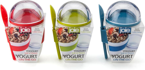 Backpacks, Joie Yogurt On The Go Portable Cup with Snap-On Spoon, Reusable Container with Separate Compartment