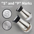 Lonffery Salt and Pepper Shakers Set, Stainless Steel Salt Containers with Glass Bottle, Set of 2