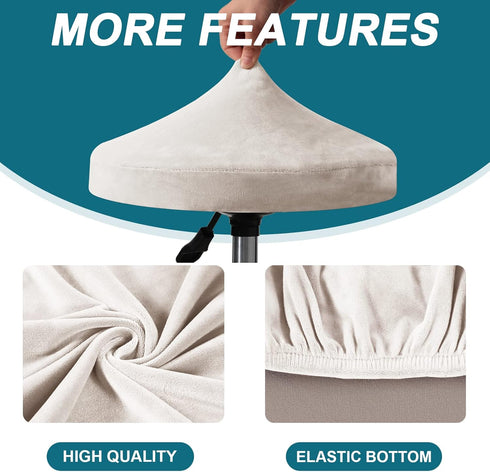 2 Pack 12"-14", Turquoize Bar Stool Covers Round Stool Covers with Elastic Bands Bar Stool Seat Covers Slipcover