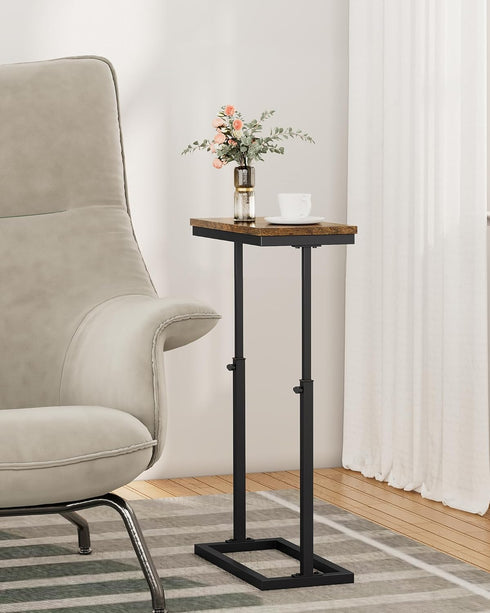 TB01BB083 TUTOTAK End Table, Side Table, Tall Couch Table, Sofa Table, Living Room, Bed Room, Brown