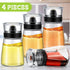 4 5.4 oz Set Pieces Oil and Vinegar Dispenser with No Drip Tops, Glass Cruet Bottles Clear Olive Oil Bottles Soy Sauce