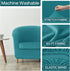 2 Deisy Dee Piece Velvet Club Chair Slipcover Stretch Barrel Chair Covers Accent Chair Cover Removable Couch Furniture
