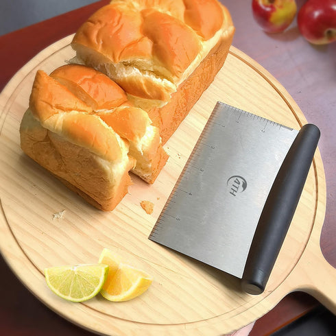 Stainless Steel Dough Bench Scraper & Chopper, Black Pastry Cutter for Kitchen, 1 Pack