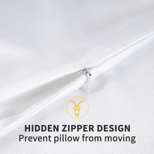 ZIMASILK 100% Pure Mulberry Silk Pillowcase, Queen 20''x30'', White, 600 Thread Count, Hidden Zipper