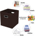 Fabric Storage Bins Cubes - Foldable Organizer with Handle, 11x11x11, Set of 3 in Coffee
