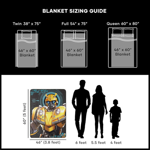 Northwest Transformers Micro Raschel Throw Blanket - Ultra Soft Throw, 46 x 60 Inches, Be Alert